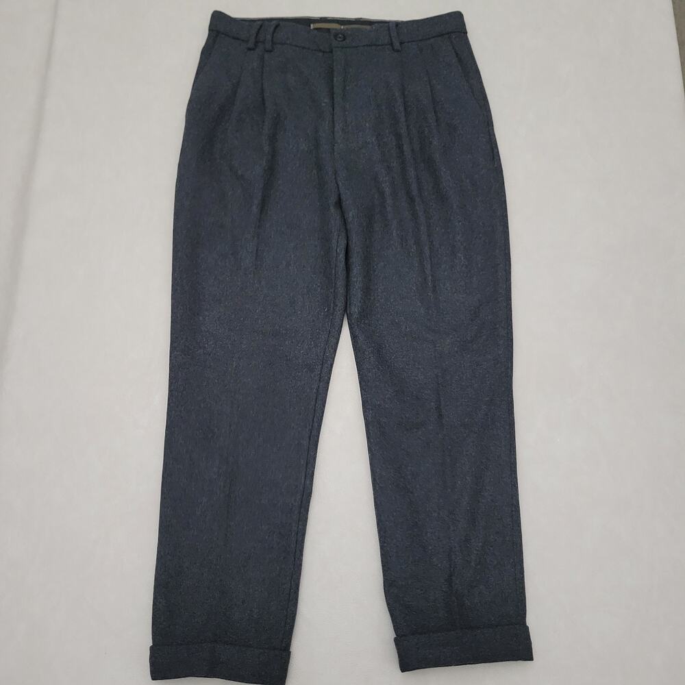 Banana Republic BR Wool Blend Pleated Trouser Pants Mens 33 Gray Excellent